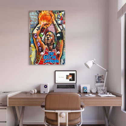 Dynamic Sports Graffiti Textured 60x90cm Metal Print Ready to Hang