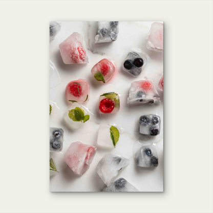 Fruity Ice Cubes 60x90cm Metal Print Ready to Hang