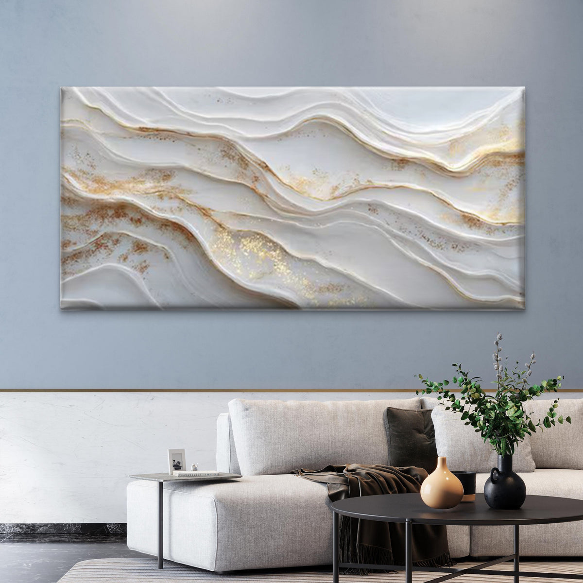 Abstract Wave Geometric Wave Pattern Wall Art Canvas Office Home Room Framed 120x60cm