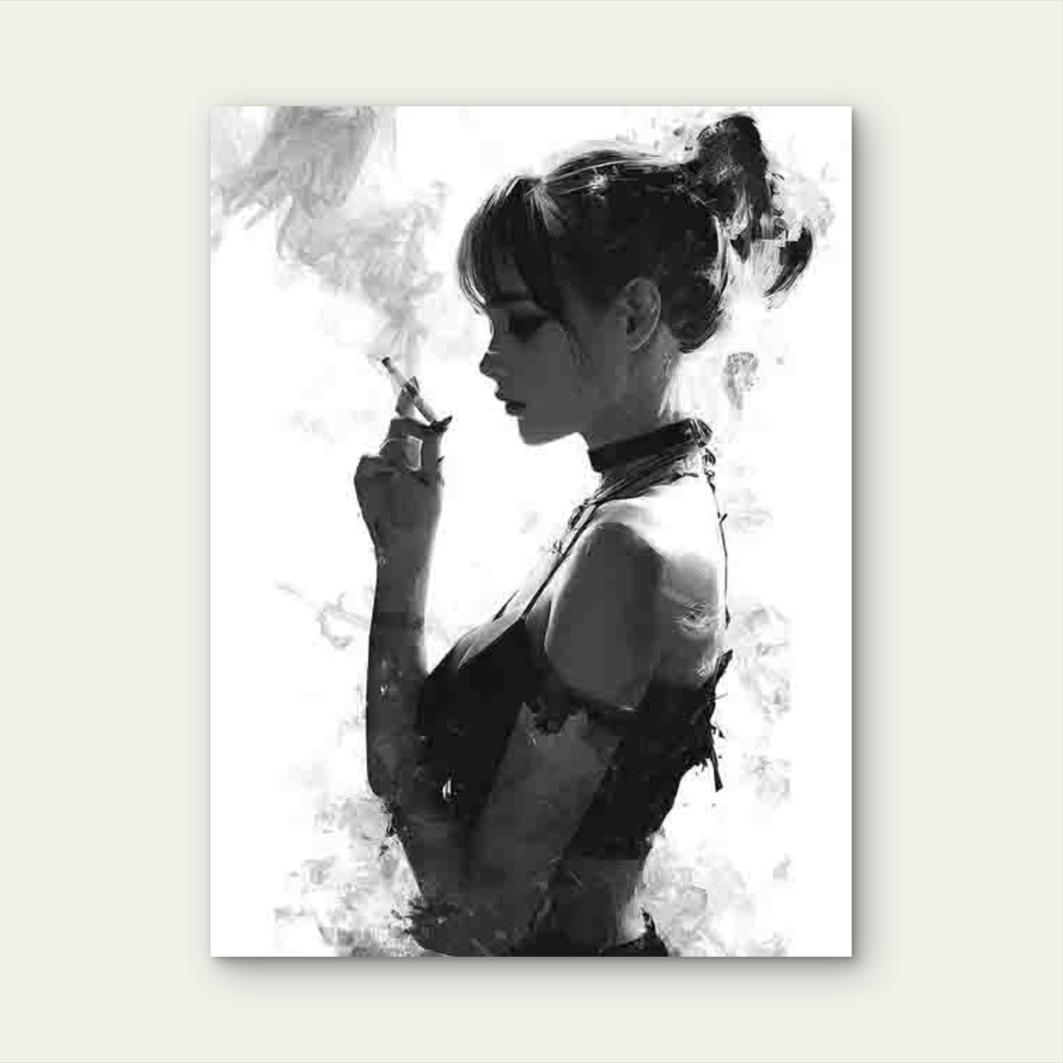 Smoking-Themed Decor 60x90cm Metal Print Ready to Hang