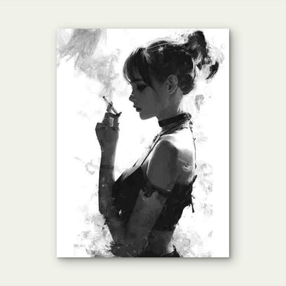 Smoking-Themed Decor 60x90cm Metal Print Ready to Hang