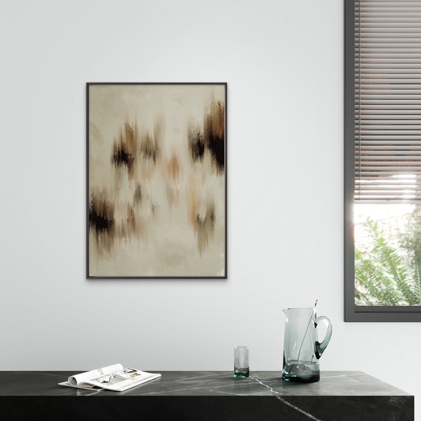 contemporary abstract hand oil painted art Neutral Canvas Print Wall Art Decor 100% Australian Made