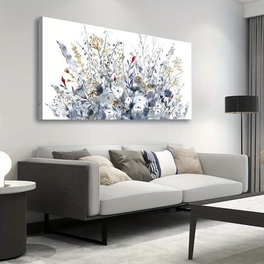 Flowers Vintage Botanical Flower Wall Art canvas office home room framed 120x60cm