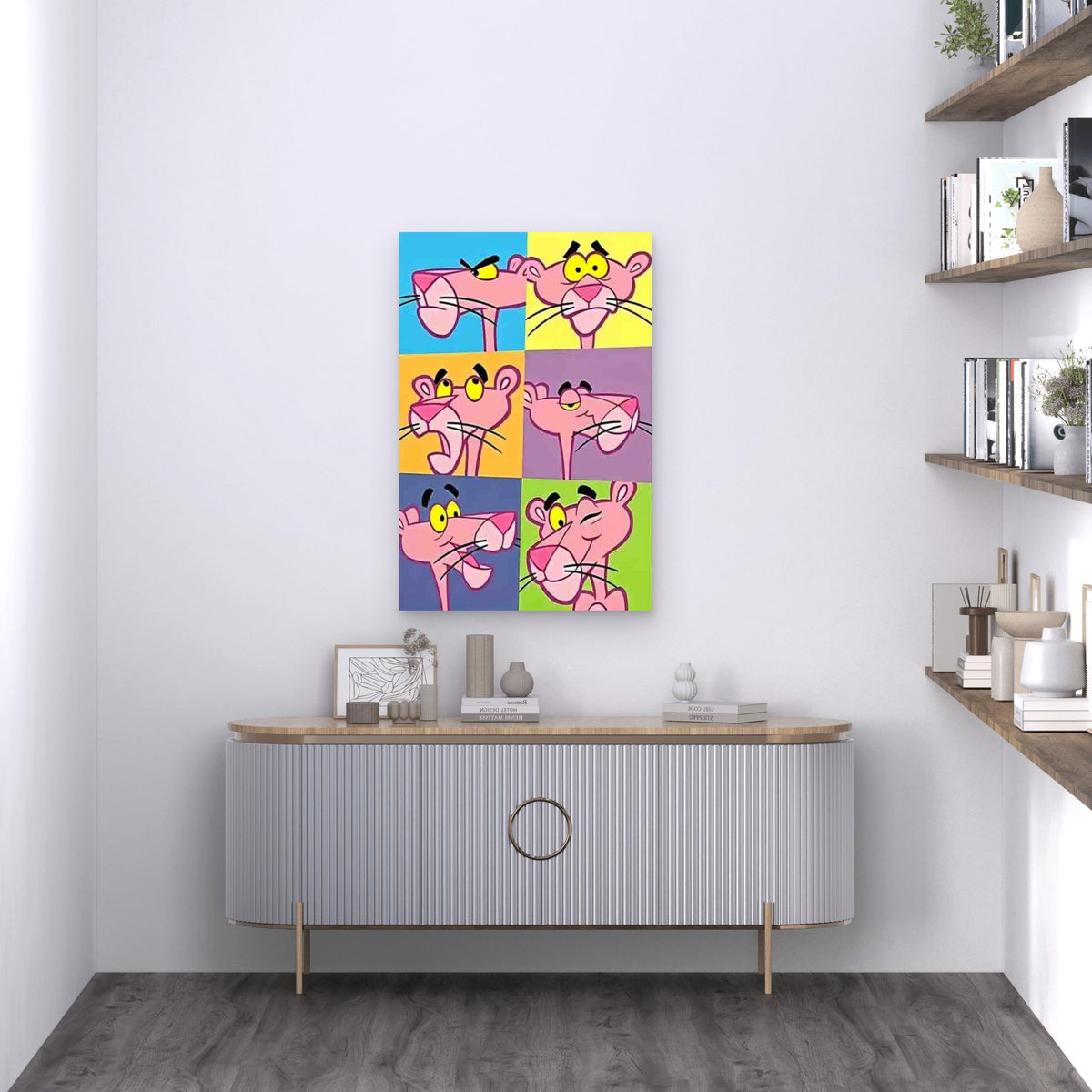 Cartoon Style Collage Metal Print Ready to Hang