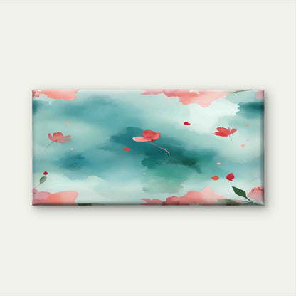 Pastel Floral Spring Abstract Wall Art Canvas Office Home Room Framed 120x60cm