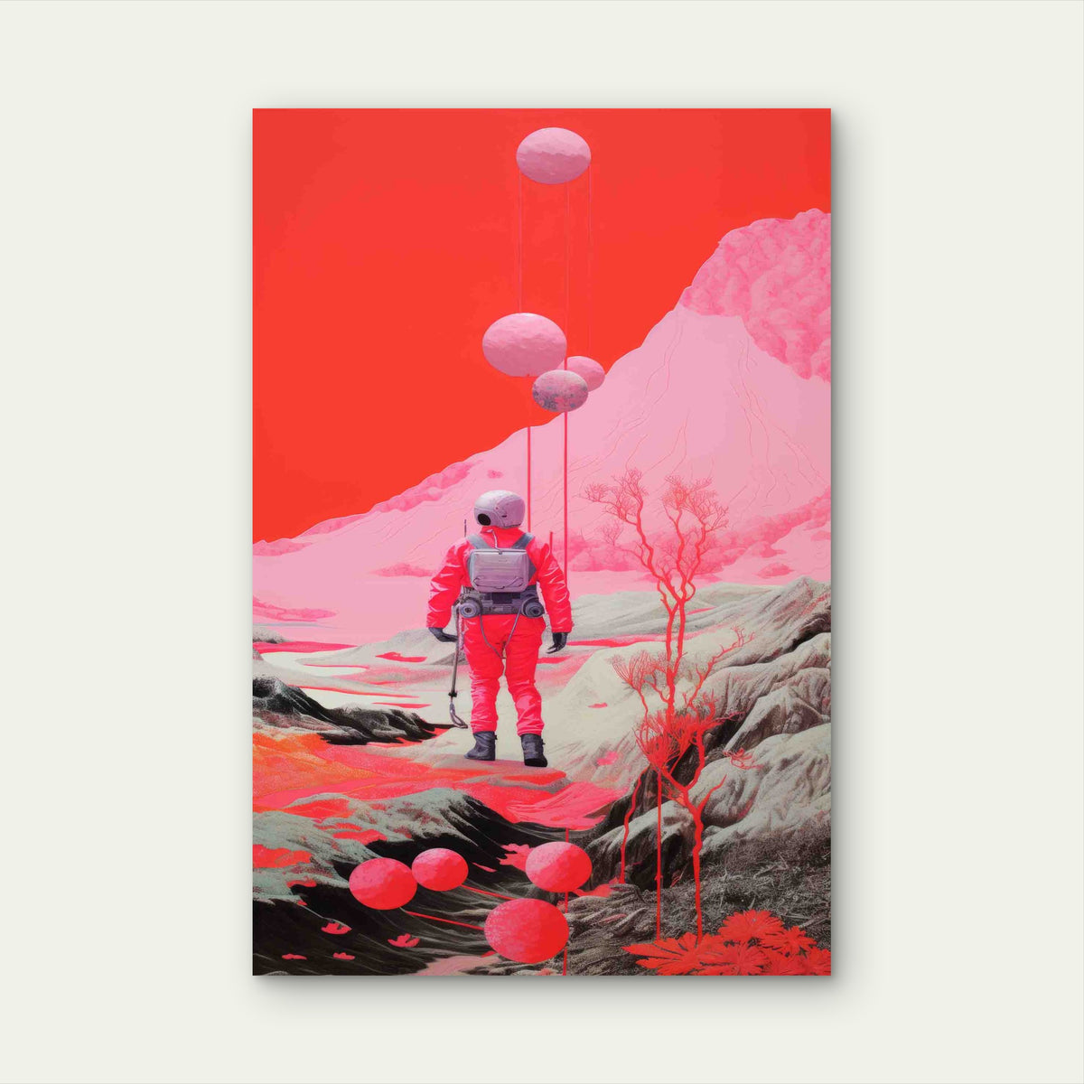 The Pink Moonscape 40x60cm Metal Print Ready to Hang