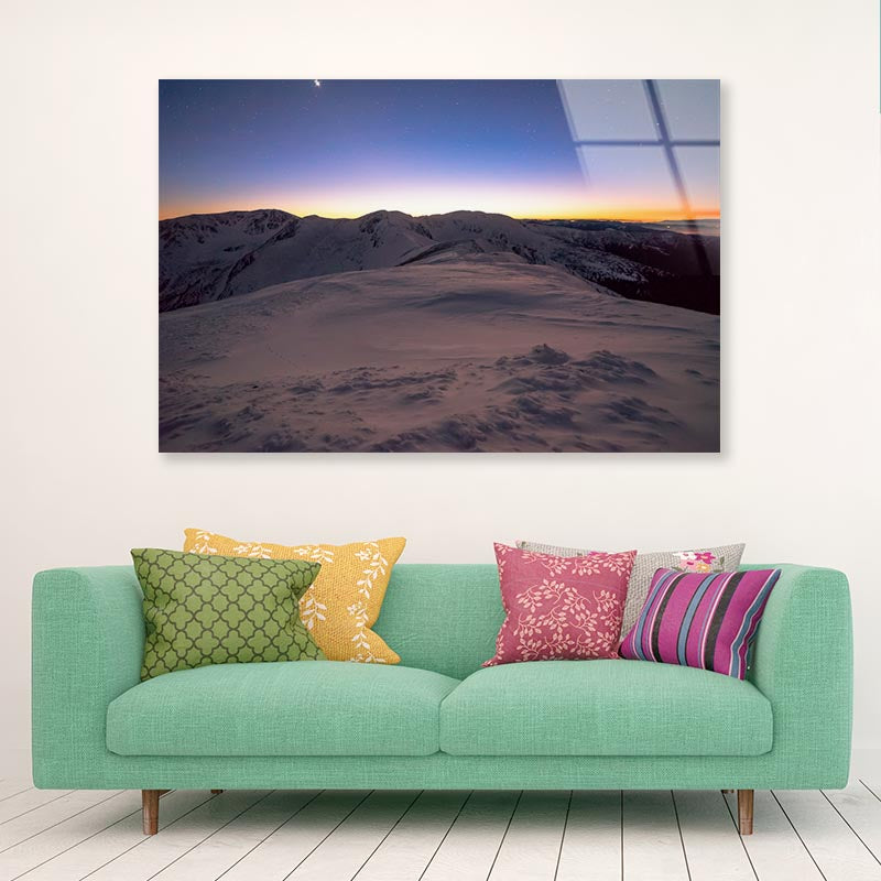 The Snowy Mountain Acrylic Glass Print Tempered Glass Wall Art 100% Made in Australia Ready to Hang