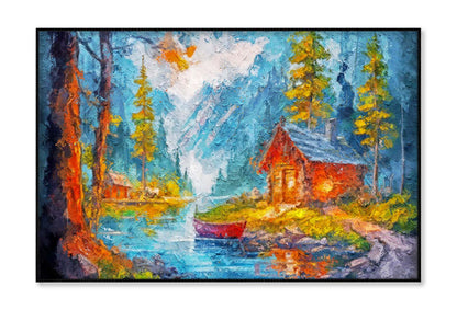 Log House. Cabin for Camping. Holidays in the Mountains. Beautiful Forest Nature Wall Art Limited Edition High Quality Print