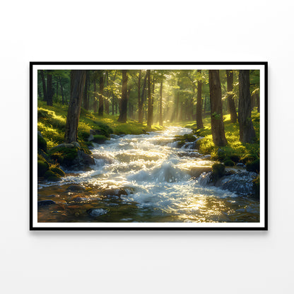 Autumn Forest, River Home Decor Premium Quality Poster Print Choose Your Sizes