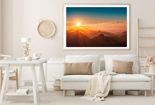 Colorful Sunset on Top of Austrian Mountain Alps Home Decor Premium Quality Poster Print Choose Your Sizes