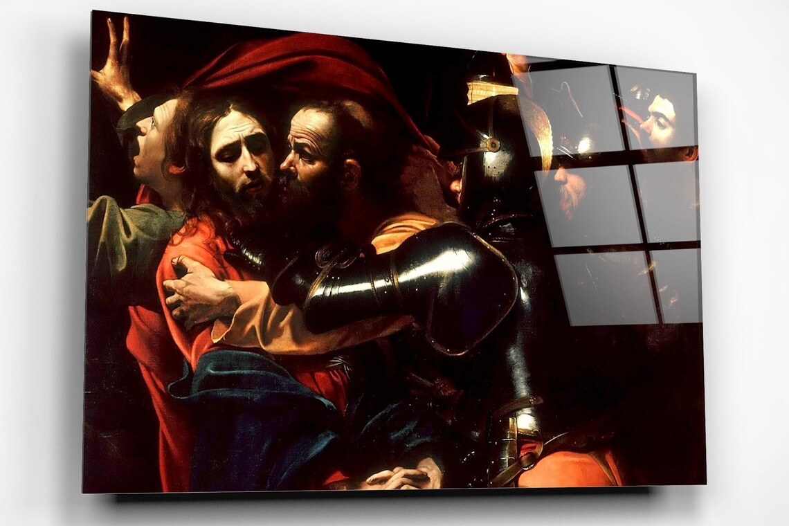 Caravaggio, The Taking Of Christ Acrylic Glass Print Tempered Glass Wall Art 100% Made in Australia Ready to Hang