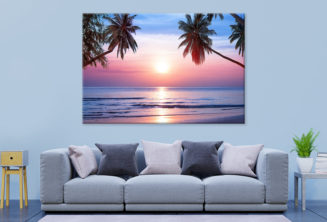 Sunrise on Tropical Island Beach Wall Art Decor 100% Australian Made