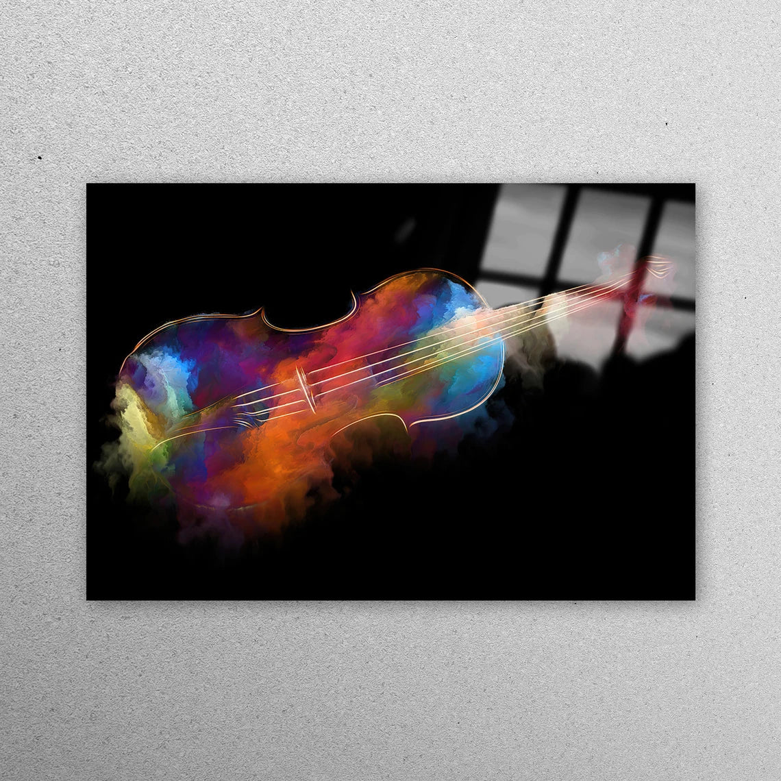 Abstract Violin Acrylic Glass Print Tempered Glass Wall Art 100% Made in Australia Ready to Hang