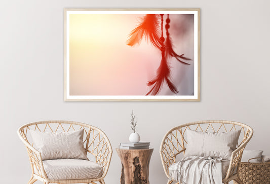 Red Color Feather Dream Catcher Home Decor Premium Quality Poster Print Choose Your Sizes