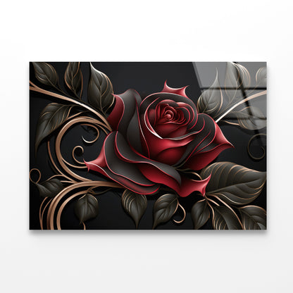 Roses Artistic Flower Design Acrylic Glass Print Tempered Glass Wall Art 100% Made in Australia Ready to Hang