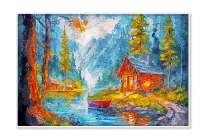 Log House. Cabin for Camping. Holidays in the Mountains. Beautiful Forest Nature Wall Art Limited Edition High Quality Print