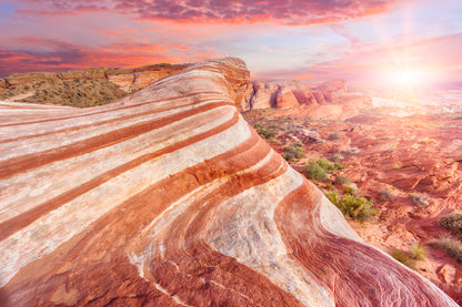 Amazing Colors and Shape of The Fire Wave Rock in Valley Of Fire State Park, Nevada, USA Acrylic Glass Print Tempered Glass Wall Art 100% Made in Australia Ready to Hang