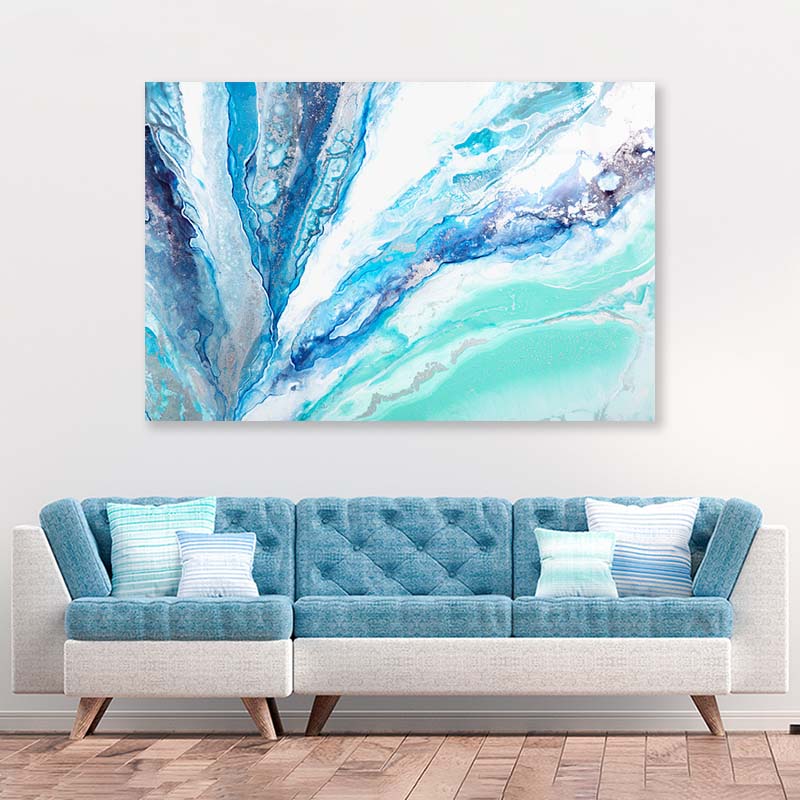 A Exquisite Light Blue Acrylic Glass Print Tempered Glass Wall Art 100% Made in Australia Ready to Hang