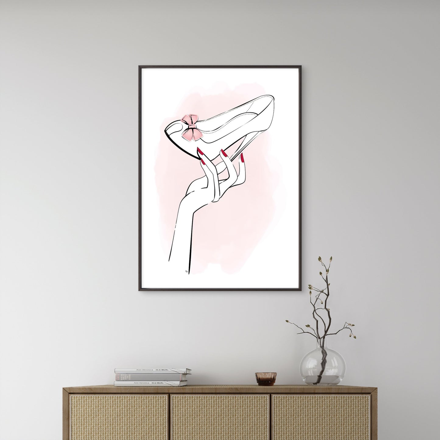 Luxury Pink Bow Stiletto Heels Fashion Home Decor Premium Quality Poster Print Choose Your Sizes - Bella Home Decor