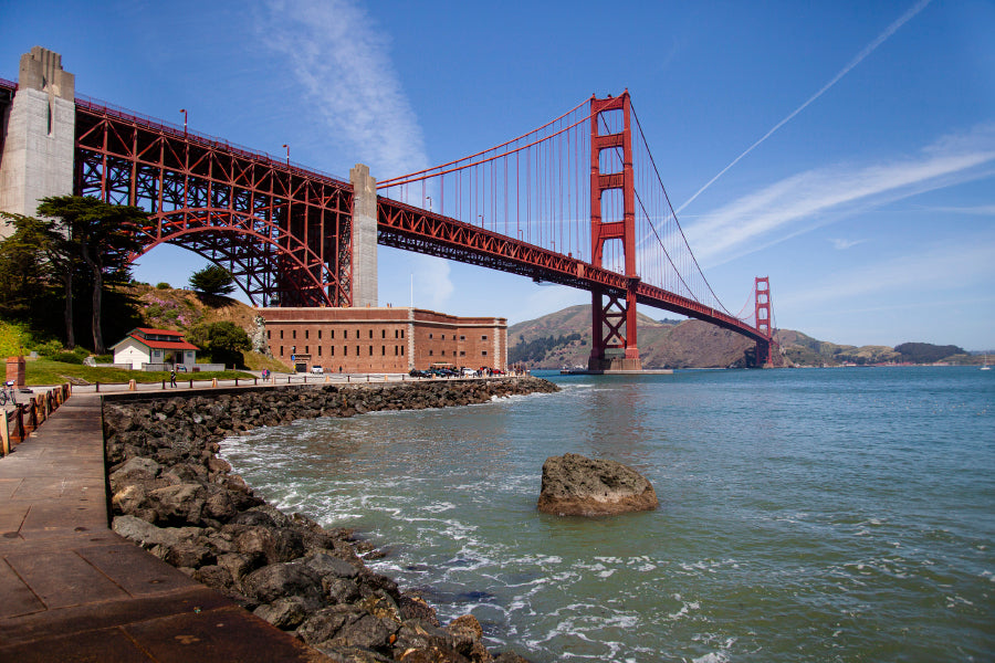 Golden Gate Bridge in The Bright Summer Light Acrylic Glass Print Tempered Glass Wall Art 100% Made in Australia Ready to Hang