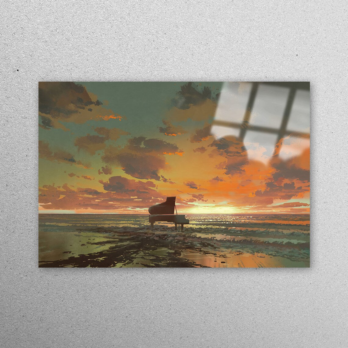 Piano On The Beach Acrylic Glass Print Tempered Glass Wall Art 100% Made in Australia Ready to Hang