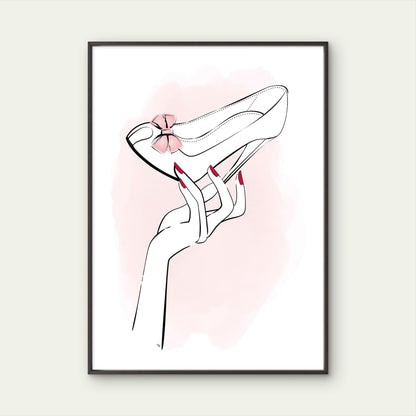 Luxury Pink Bow Stiletto Heels Fashion Home Decor Premium Quality Poster Print Choose Your Sizes - Bella Home Decor
