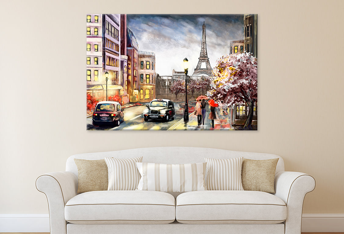 Oil Painting Street View of Paris Wall Art Decor 100% Australian Made