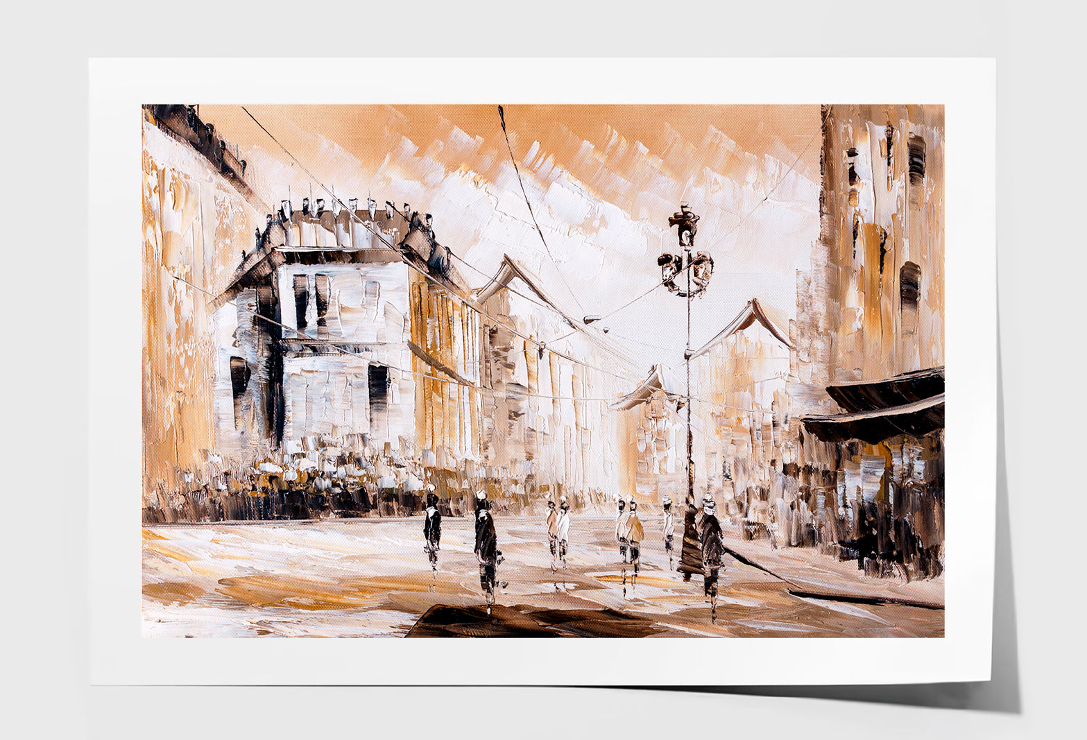 Street View Of Paris Oil Painting Limited Edition High Quality Print Unframed Roll Canvas None