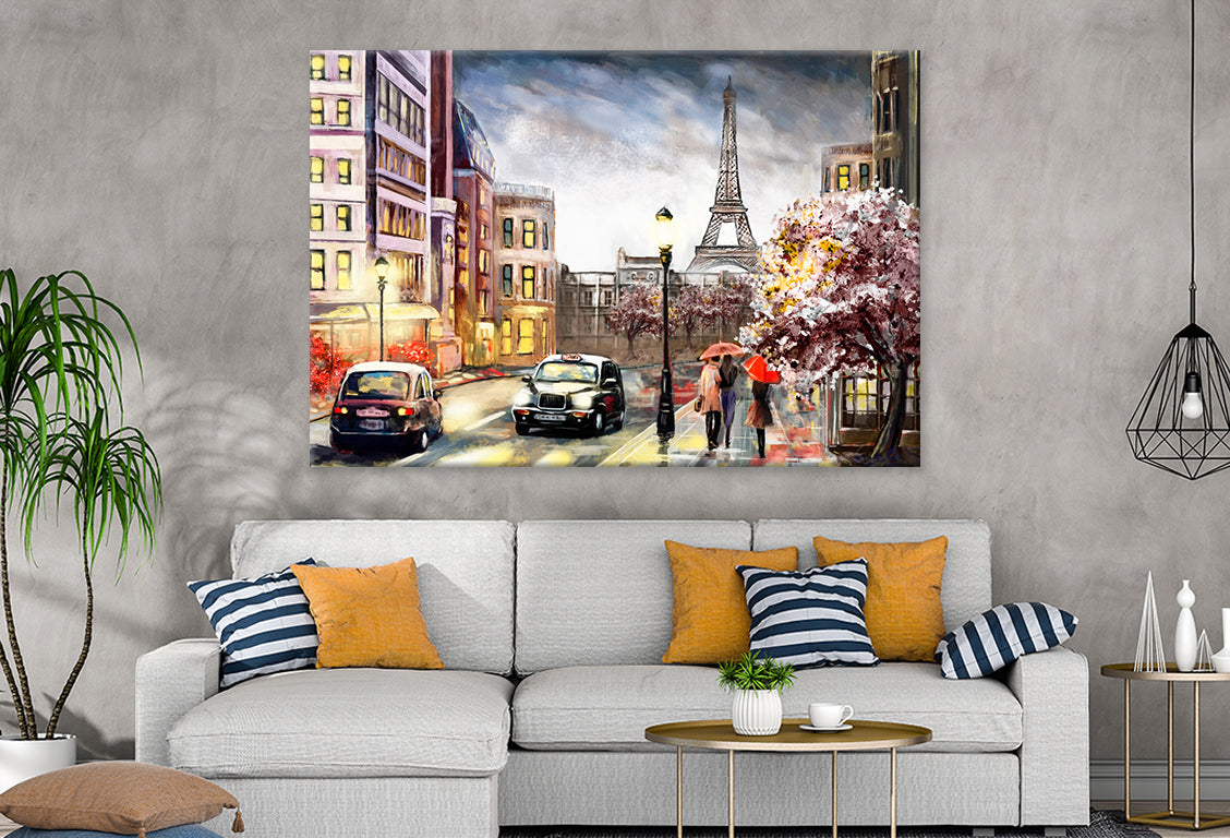 Oil Painting Street View of Paris Wall Art Decor 100% Australian Made