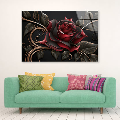 Roses Artistic Flower Design Acrylic Glass Print Tempered Glass Wall Art 100% Made in Australia Ready to Hang