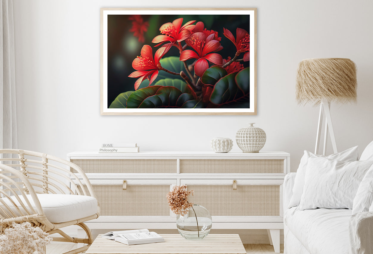 Red Tropical Flowers Home Decor Premium Quality Poster Print Choose Your Sizes