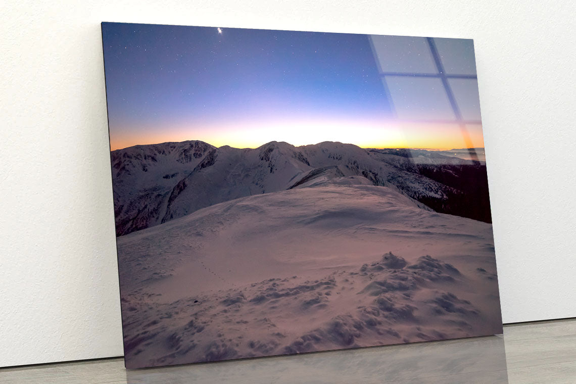 The Snowy Mountain Acrylic Glass Print Tempered Glass Wall Art 100% Made in Australia Ready to Hang