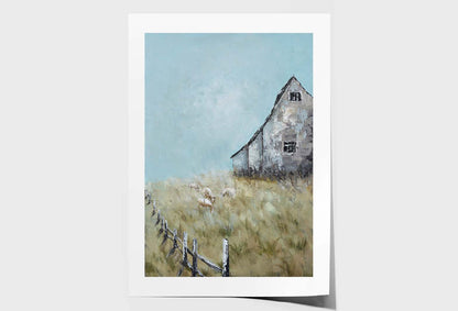 An Impression of Farm, Meadow, House Wall Art Limited Edition High Quality Print