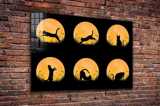 Cat Night Moods Vector UV Direct Aluminum Print Australian Made Quality