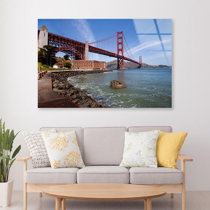 Golden Gate Bridge in The Bright Summer Light Acrylic Glass Print Tempered Glass Wall Art 100% Made in Australia Ready to Hang