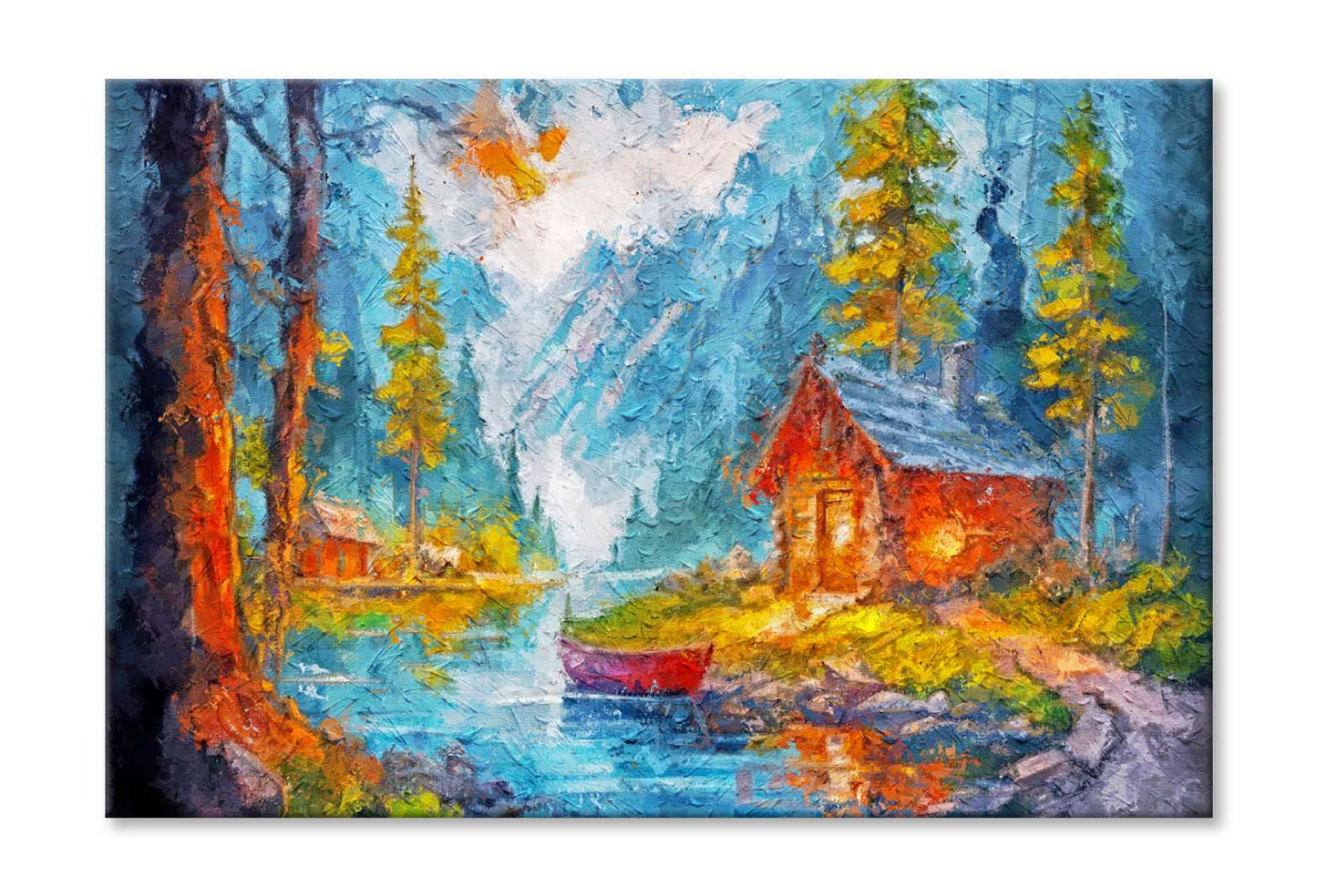 Log House. Cabin for Camping. Holidays in the Mountains. Beautiful Forest Nature Wall Art Limited Edition High Quality Print