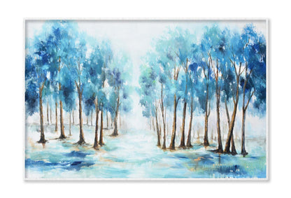 Blue Forest, Oil Paint Texture Wall Art Limited Edition High Quality Print