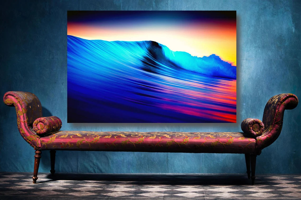 Abstract Ocean Sunset UV Direct Aluminum Print Australian Made Quality