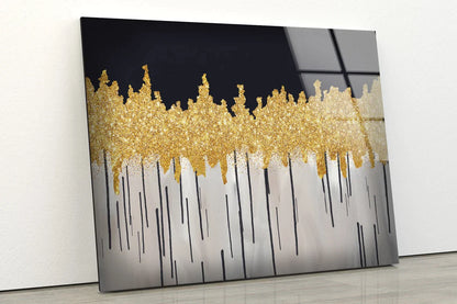 Gold & Silver Abstract UV Direct Aluminum Print Australian Made Quality