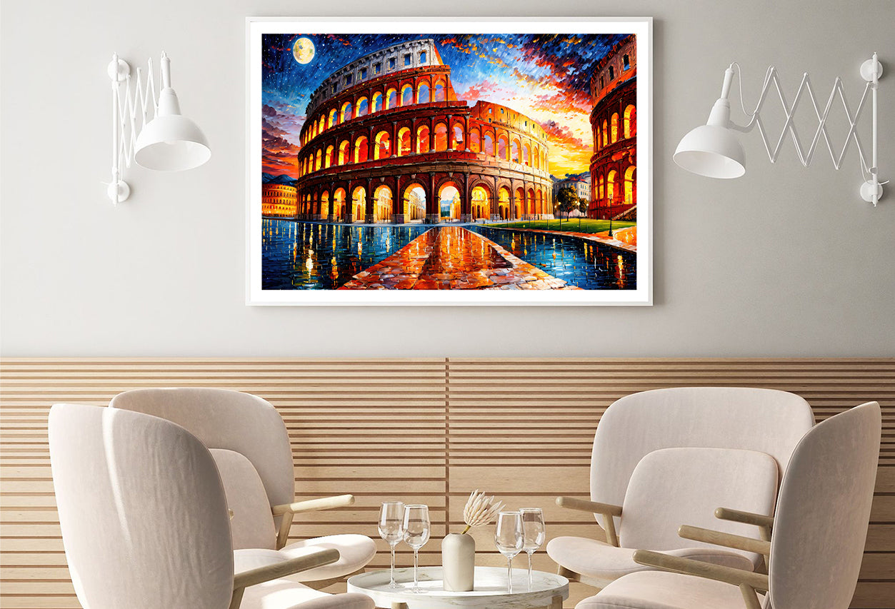 Oil Painting of Colosseum in Rome Home Decor Premium Quality Poster Print Choose Your Sizes