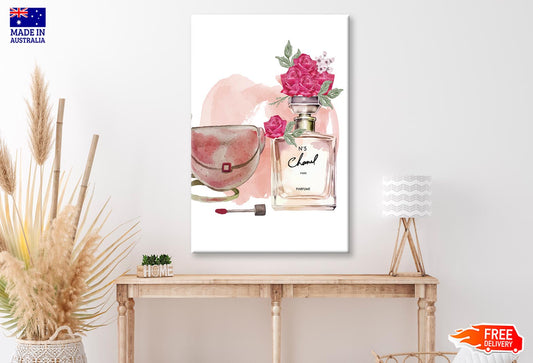 Red Rose Perfume with Bag Wall Art Limited Edition High Quality Print