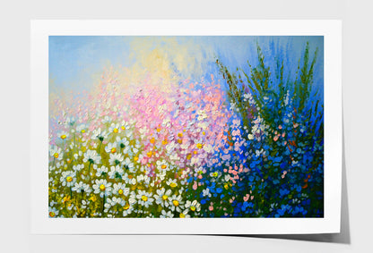Colorful Flowers Oil Painting Wall Art Limited Edition High Quality Print Unframed Roll Canvas None