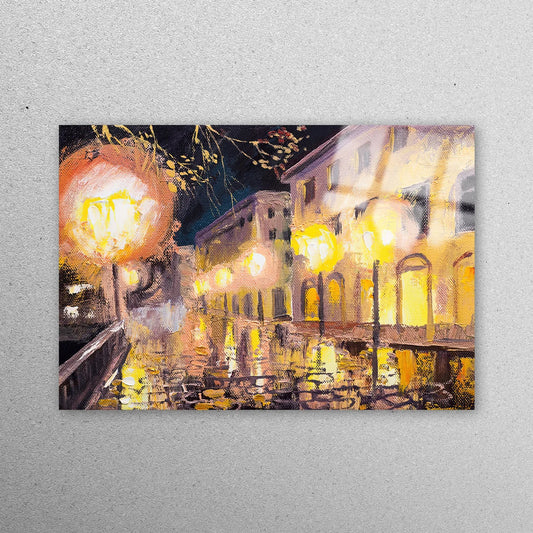 Night In Paris Cityscape Acrylic Glass Print Tempered Glass Wall Art 100% Made in Australia Ready to Hang