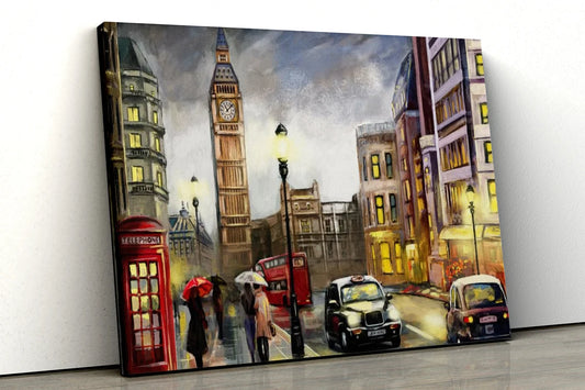 London Big Ben Oil Painting UV Direct Aluminum Print Australian Made Quality