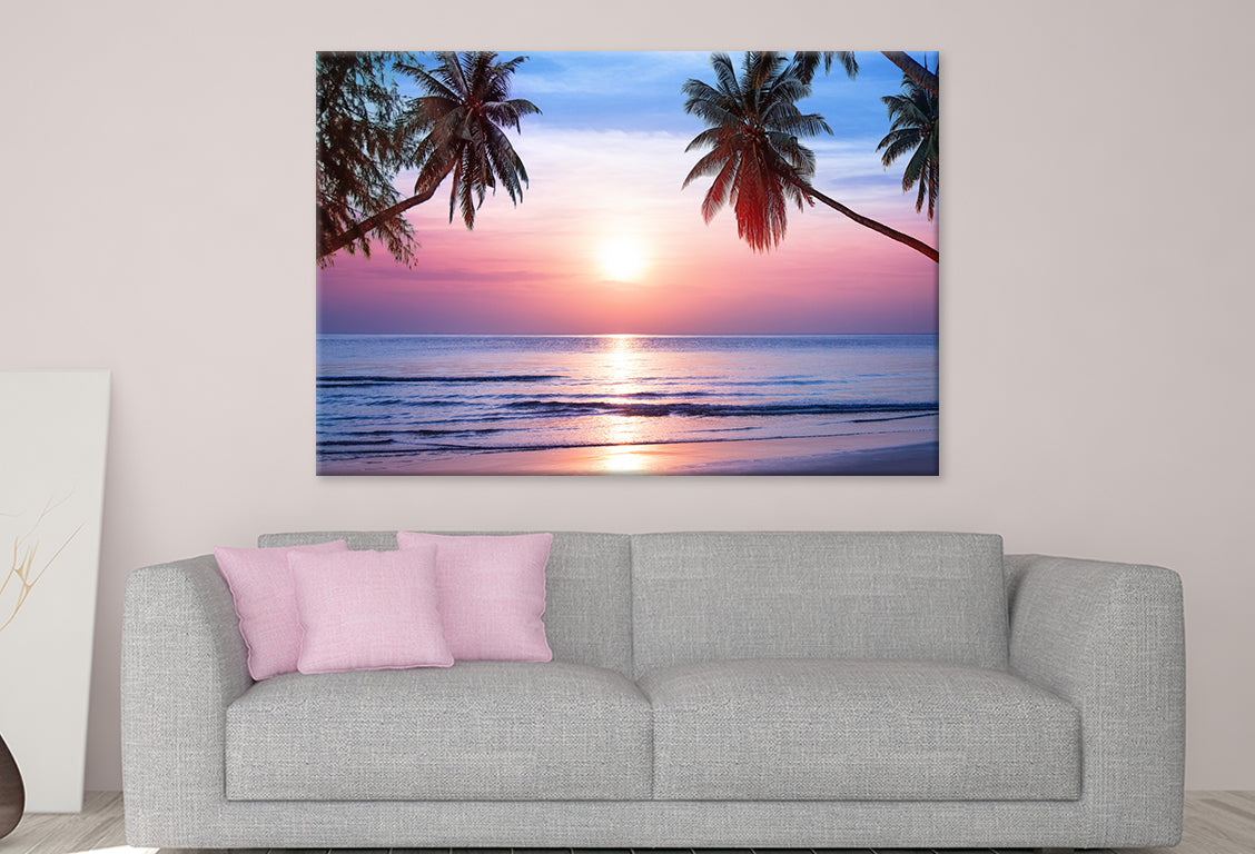 Sunrise on Tropical Island Beach Wall Art Decor 100% Australian Made
