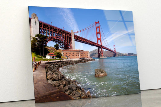 Golden Gate Bridge in The Bright Summer Light Acrylic Glass Print Tempered Glass Wall Art 100% Made in Australia Ready to Hang