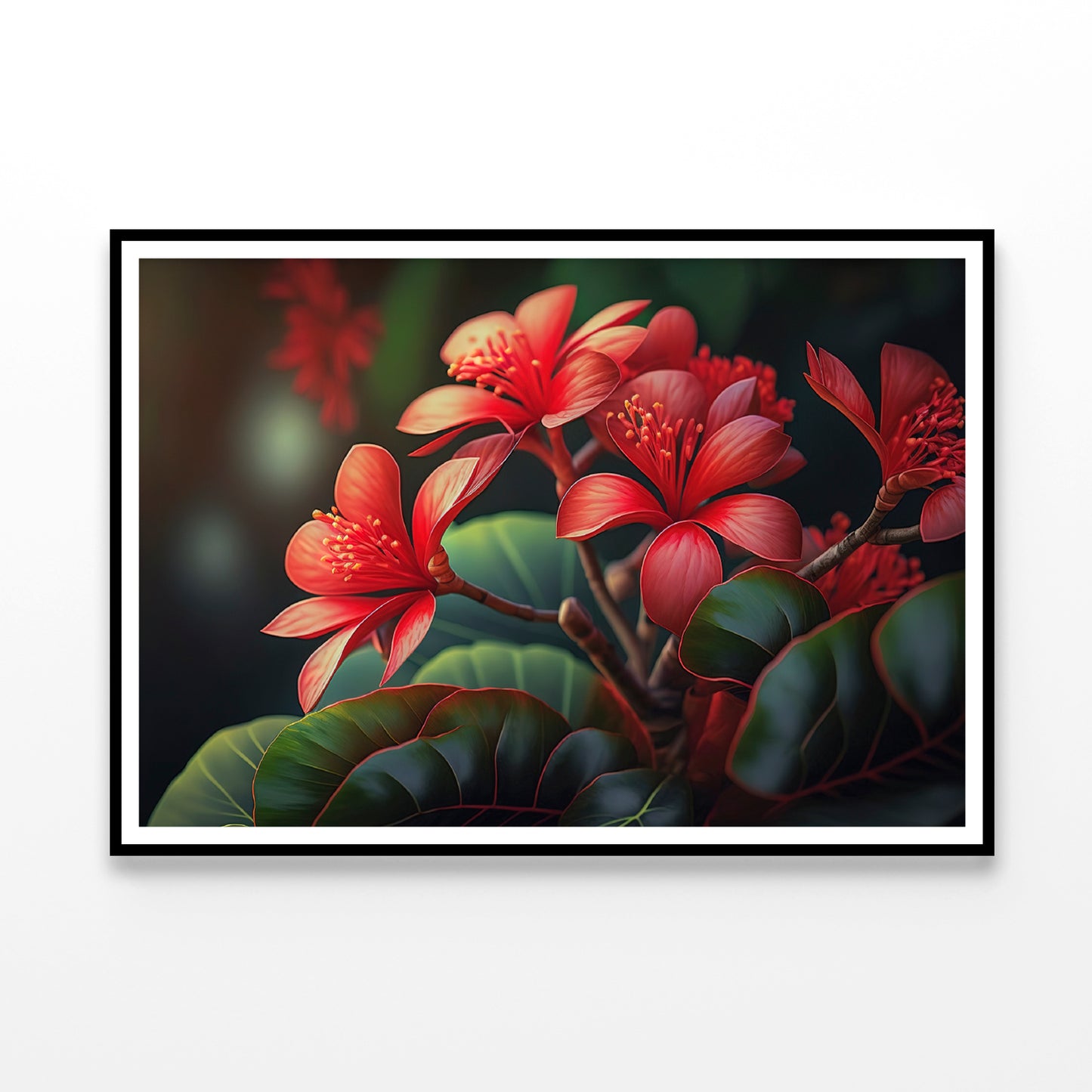 Red Tropical Flowers Home Decor Premium Quality Poster Print Choose Your Sizes