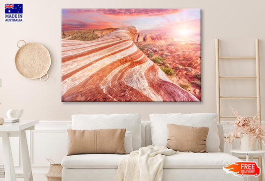 Amazing Colors and Shape of The Fire Wave Rock in Valley Of Fire State Park, Nevada, USA Wall Art Decor 100% Australian Made