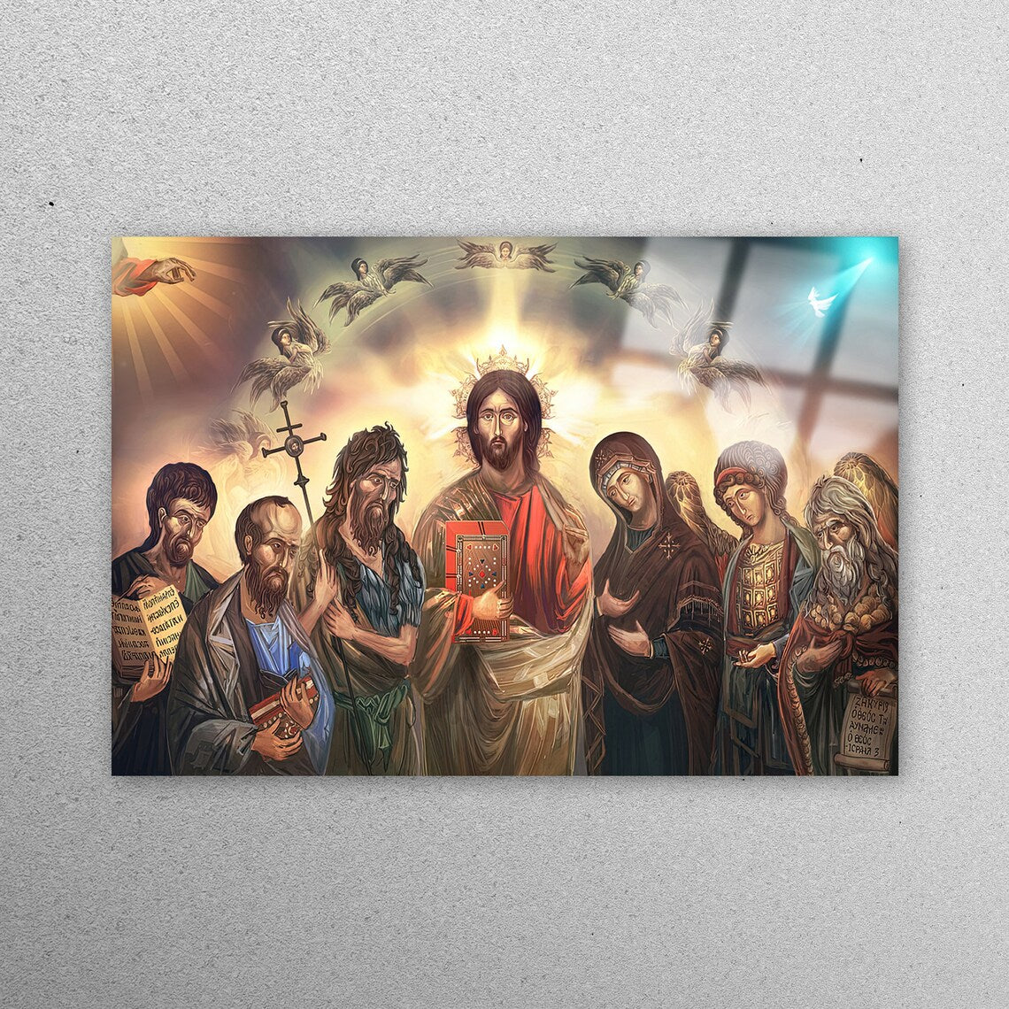 Jesus Christ Surrounded With Saints Acrylic Glass Print Tempered Glass Wall Art 100% Made in Australia Ready to Hang