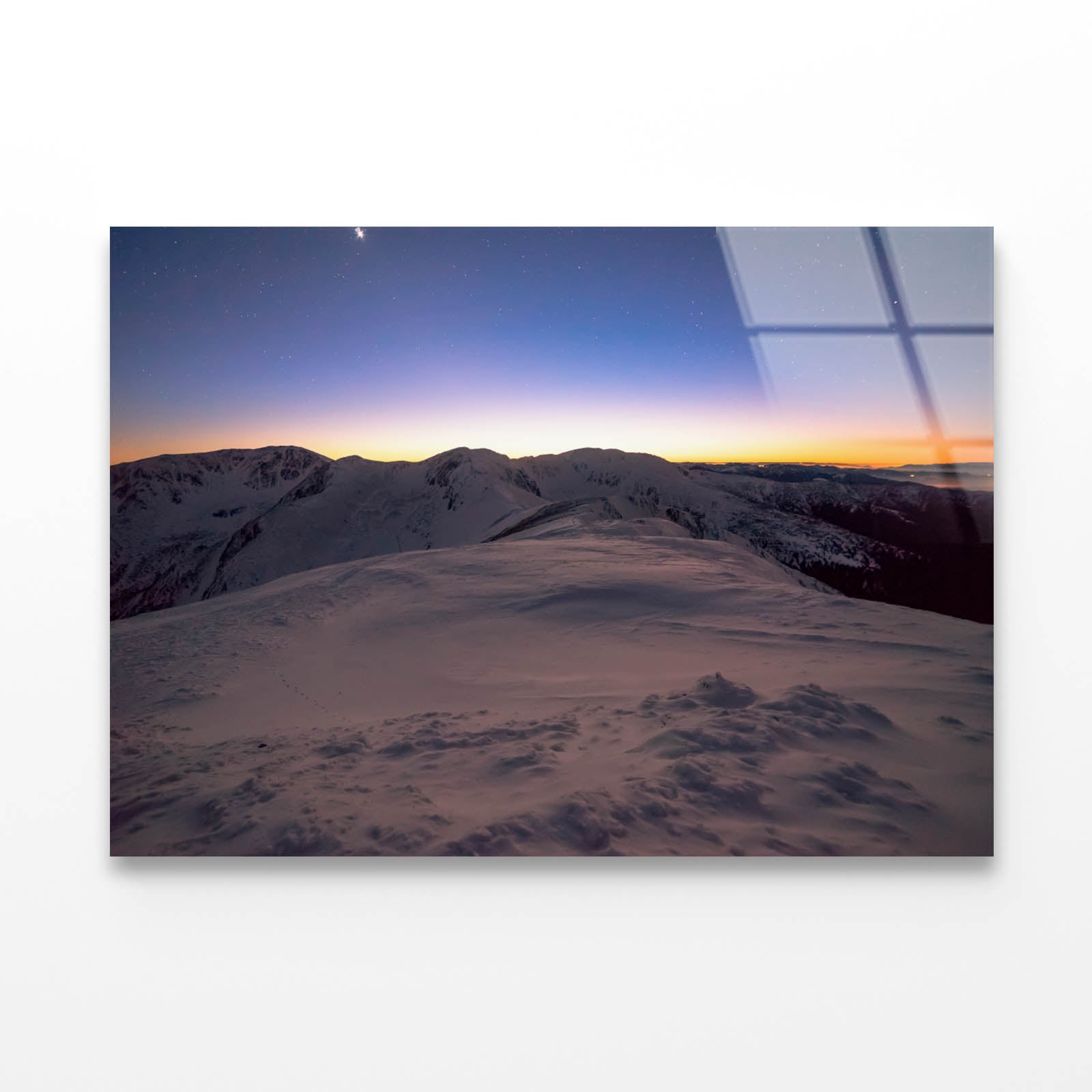 The Snowy Mountain Acrylic Glass Print Tempered Glass Wall Art 100% Made in Australia Ready to Hang